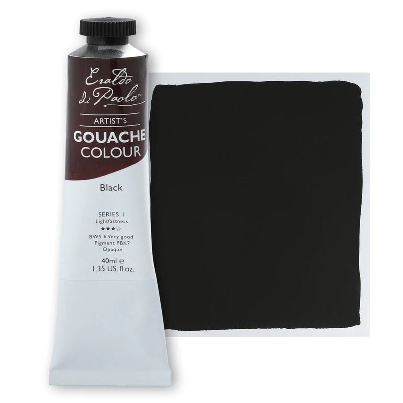 Black Eraldo Di Paolo Gouache Black 40ml Gouache