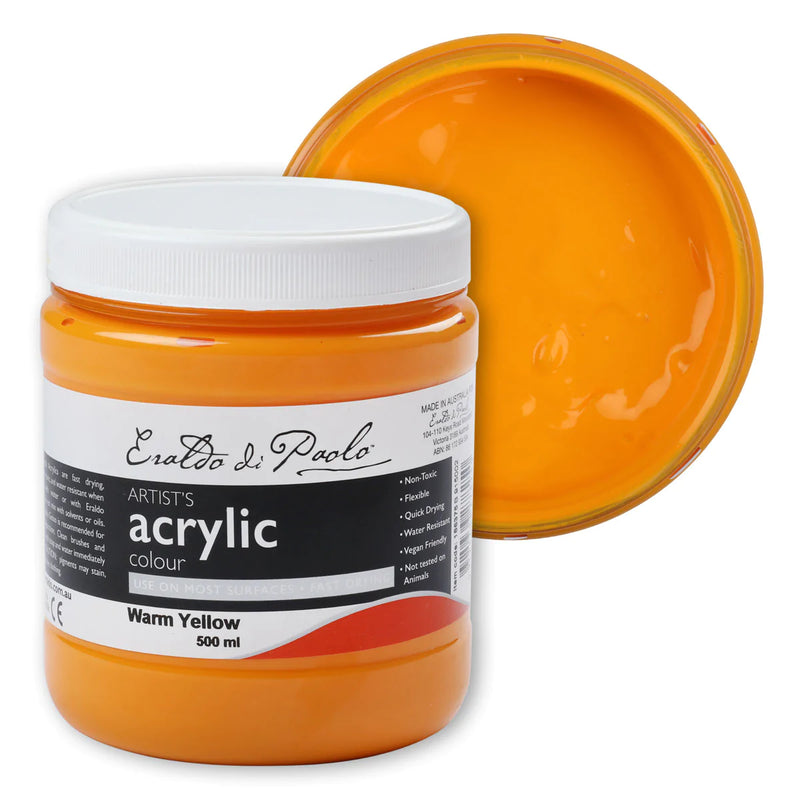 Dark Orange Eraldo Di Paolo Acrylic Paint Warm Yellow 500ml Acrylic Paints