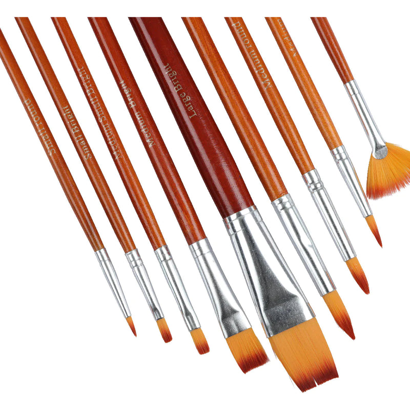 Sienna The Art Studio Mixed Media Synthetic Brush Set 9 Pieces Paint Brushes