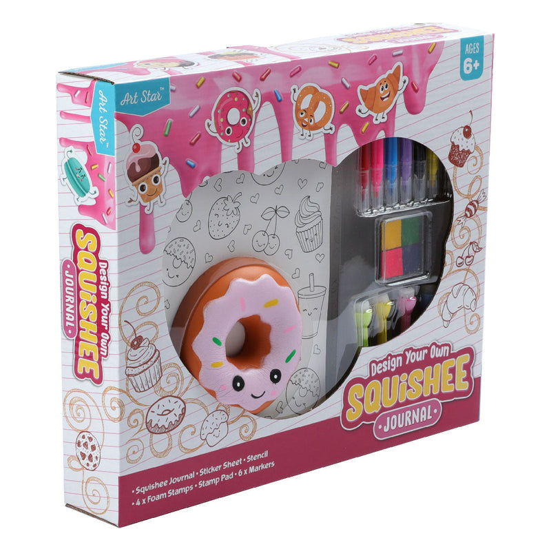 Dark Gray Art Star Design Your Own Squishee Donut Journal Kit Kids Craft Kits
