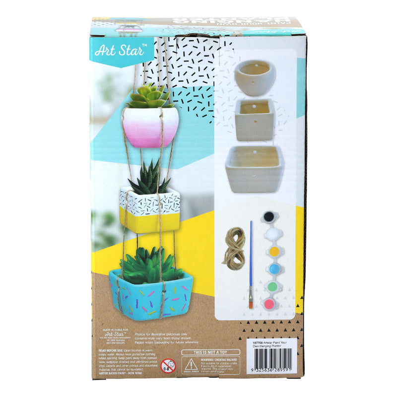 Gold Art Star Paint Your Own Hanging Planter Kit Kids Craft Kits