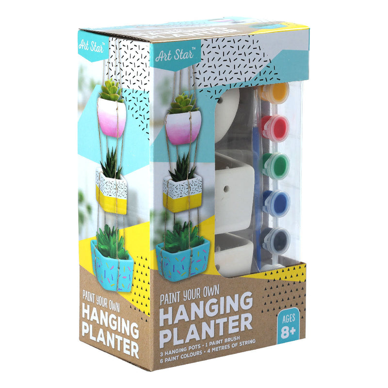 Yellow Art Star Paint Your Own Hanging Planter Kit Kids Craft Kits
