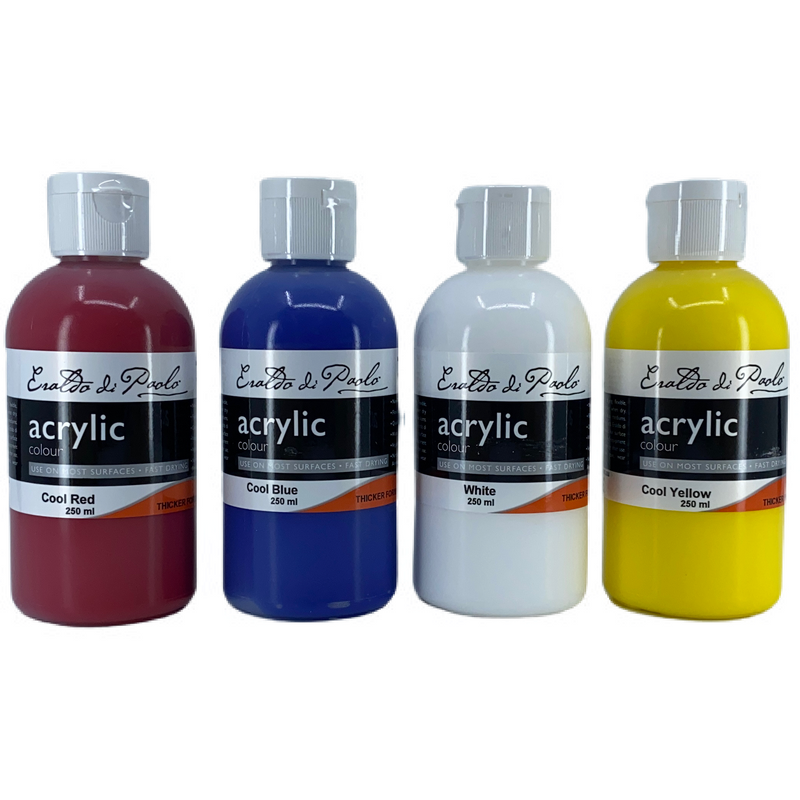 Midnight Blue Eraldo Di Paolo Acrylic Cool Colours 4 x 250ml Acrylic Paints
