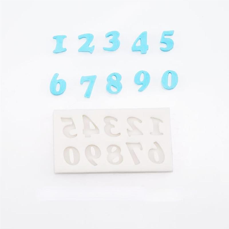 White Smoke Clay Studio Numbers Silicone Mold for Polymer Clay and Resin 5.9x3.2x0.4cm Moulds