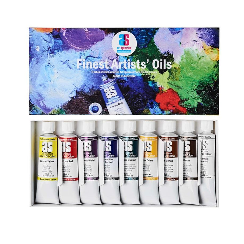 Lavender Art SpectrumSet Of 9 X 40mL Series 1  Artist Oil Paint Assorted Colours Oil Paints