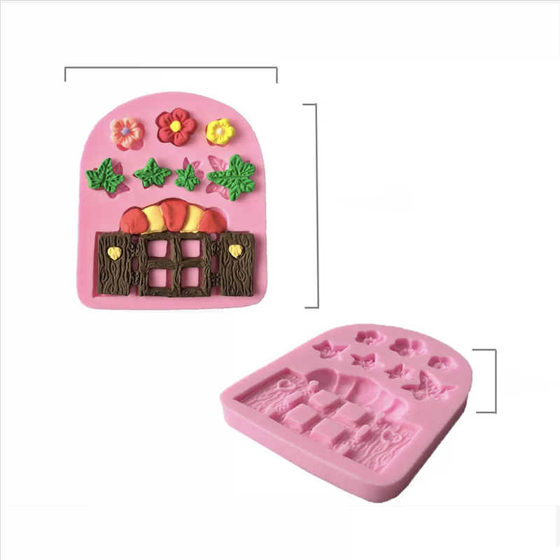 Rosy Brown Clay Studio Flower Door Silicone Mold for Polymer Clay and Resin 10.3x8.3x1.2cm Moulds