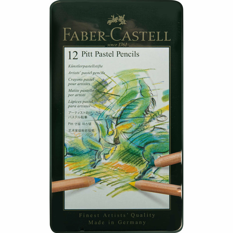 Dark Sea Green Faber Castell Pitt Pastel Pencils  Assorted – Tin Box of 12 Pencils