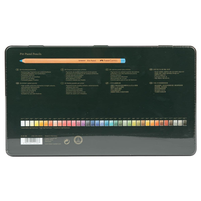 Dark Slate Gray Faber Castell Pitt Pastel Pencils  Assorted – Tin Box of 36 Pencils