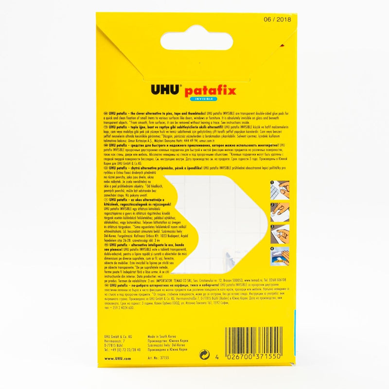 Gold UHU Patafix Invisible – Pack of 56 Pads Glues