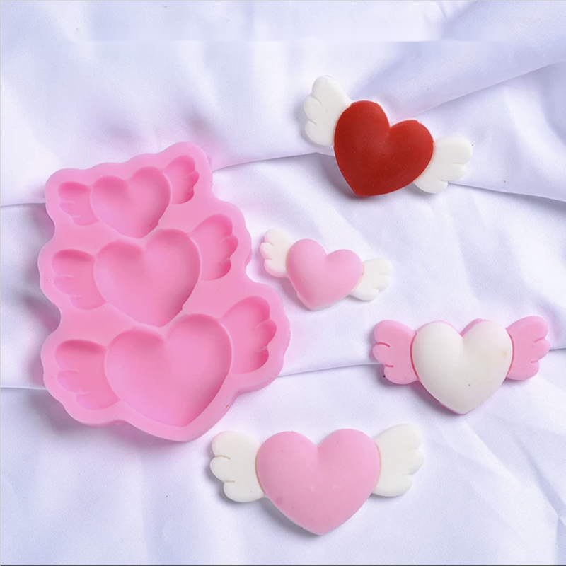 Clay Studio Love Feather Silicone Mold for Polymer Clay and Resin 9x7.7x1.4cm