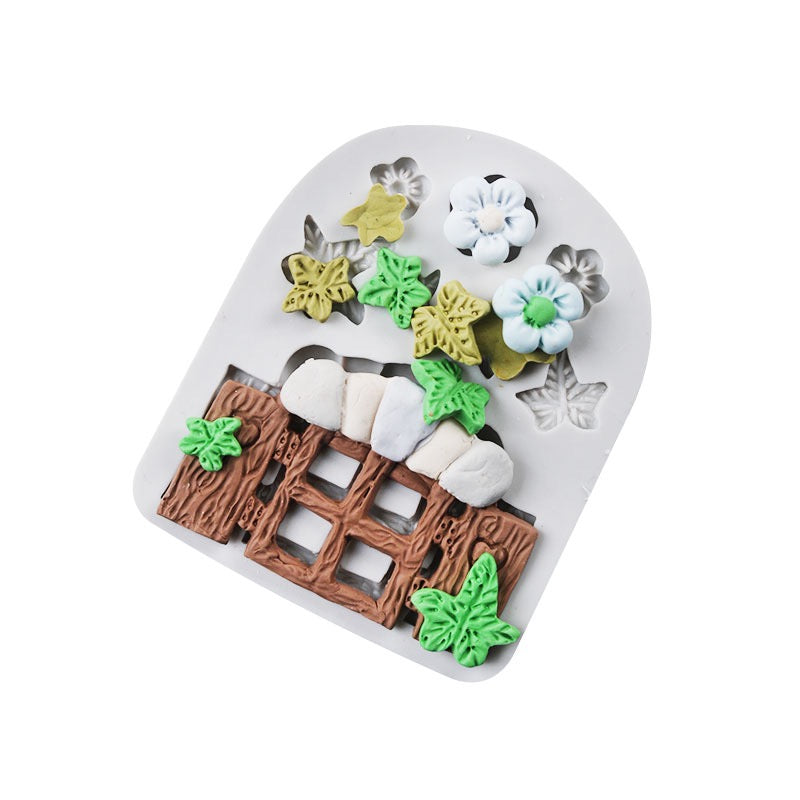 Light Gray Clay Studio Flower Door Silicone Mold for Polymer Clay and Resin 10.3x8.3x1.2cm Moulds