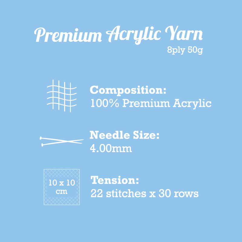 Sky Blue Urban Crafter 100% Premium Acrylic Yarn-Bel Air, 8 Ply, 50g Knitting and Crochet Yarn