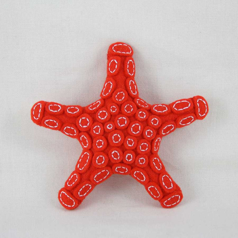 Light Gray Make It  Embroidery Kit  Felt Red Starfish Needlework Kits