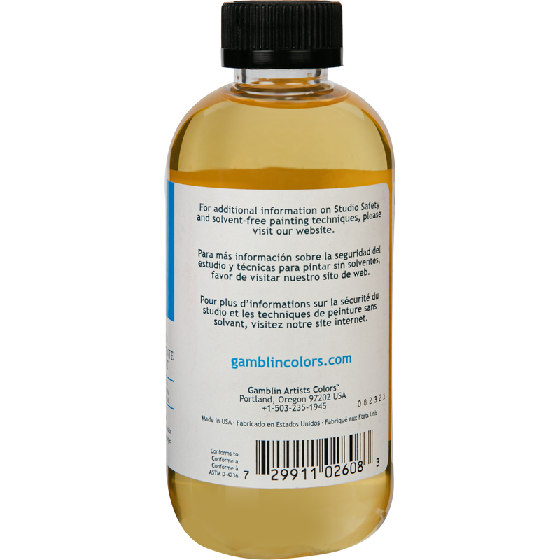 Gray Gamblin Solvent- Free Fluid Medium 250mL/8.5Oz Oil Paints