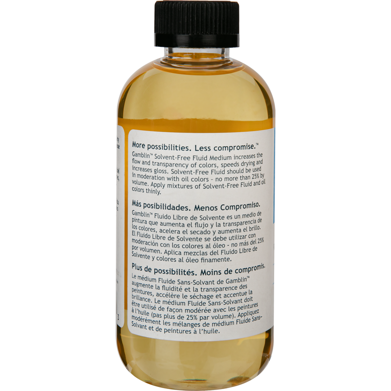 Gray Gamblin Solvent- Free Fluid Medium 250mL/8.5Oz Oil Paints