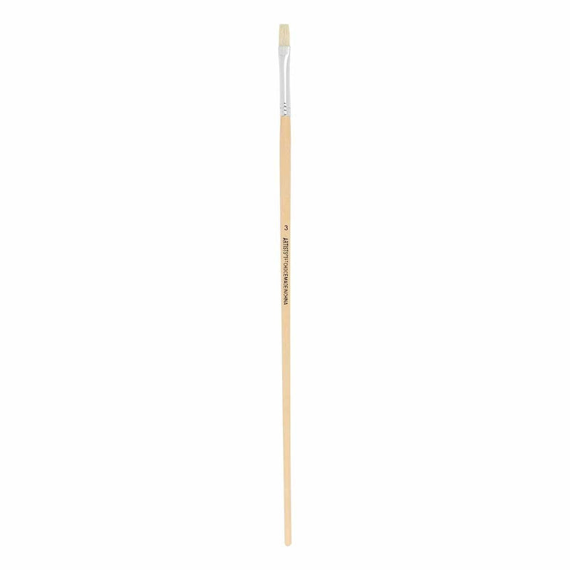 White Artist First Choice Bristle Brush Flat Size 3 Brushes