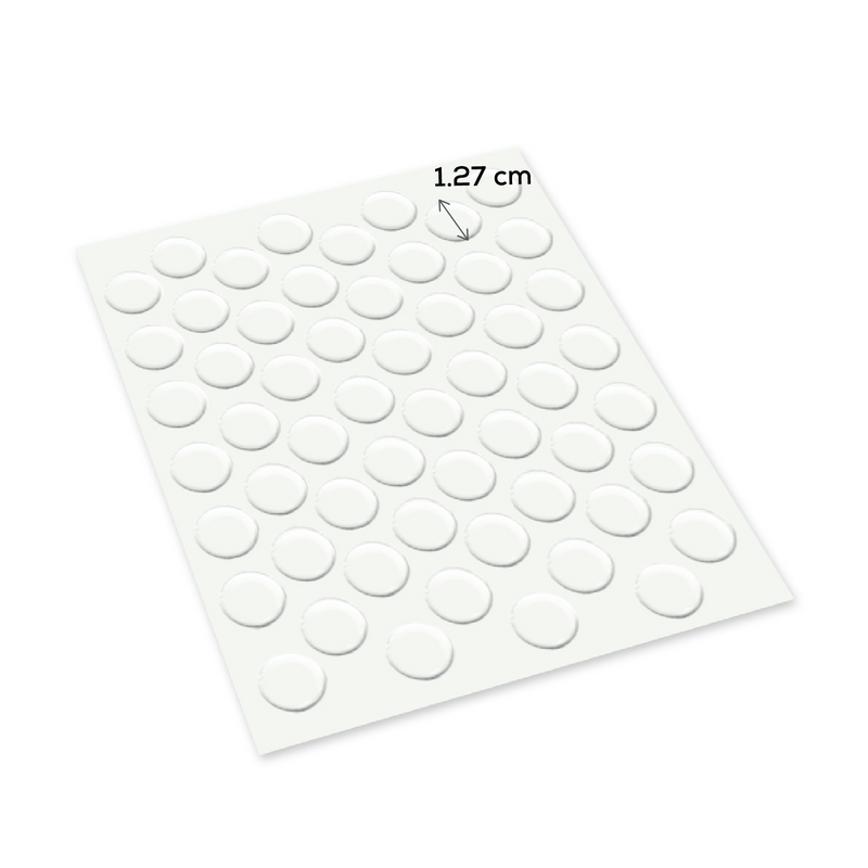 White Smoke MultiCraft Clear Glue Pads: High Tack Flat Acid Free-Round 12.7mm (56 Pieces) Craft Basics