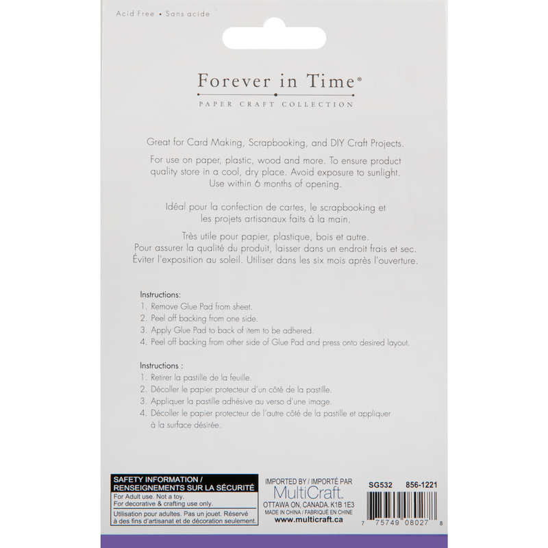 Light Gray MultiCraft Clear Glue Pads: High Tack Flat Acid Free-Round 12.7mm (56 Pieces) Craft Basics