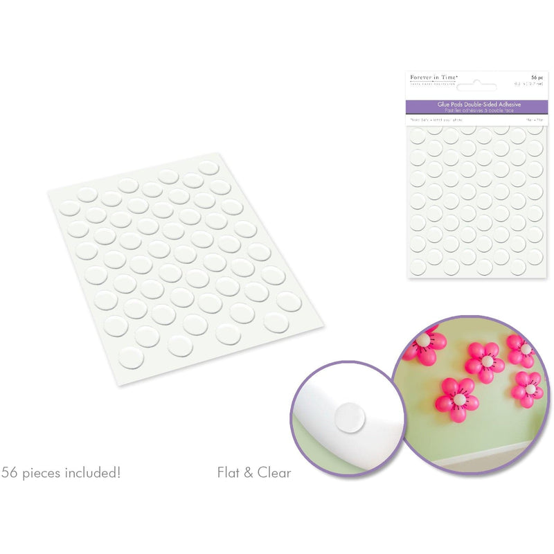 Beige MultiCraft Clear Glue Pads: High Tack Flat Acid Free-Round 12.7mm (56 Pieces) Craft Basics
