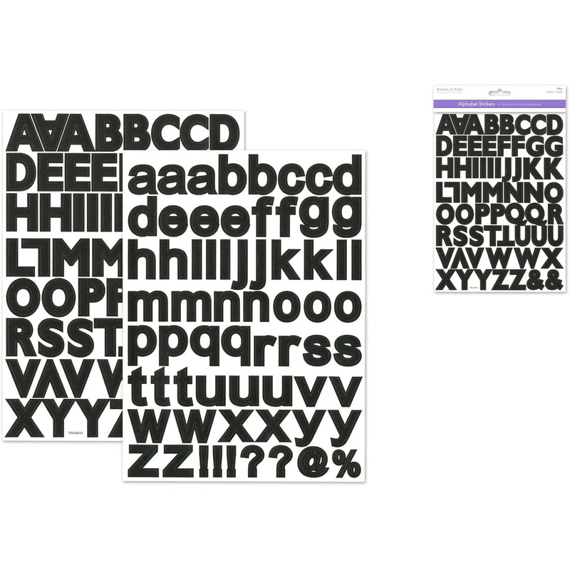 Dark Slate Gray MultiCraft Scrapbook Alpha Stickers-Black 30.2mm, 126 Stickers (2 Sheets) Paper Craft