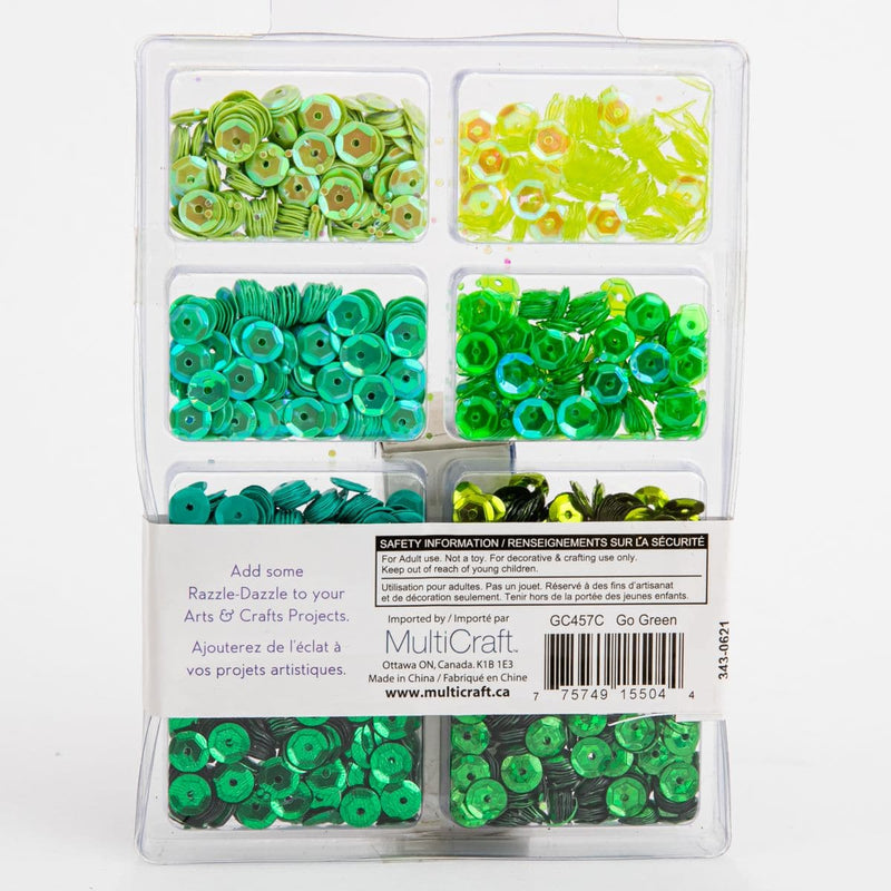 Sea Green Go Green  Cup Sequin 7mm Kit Sequins and Rhinestons