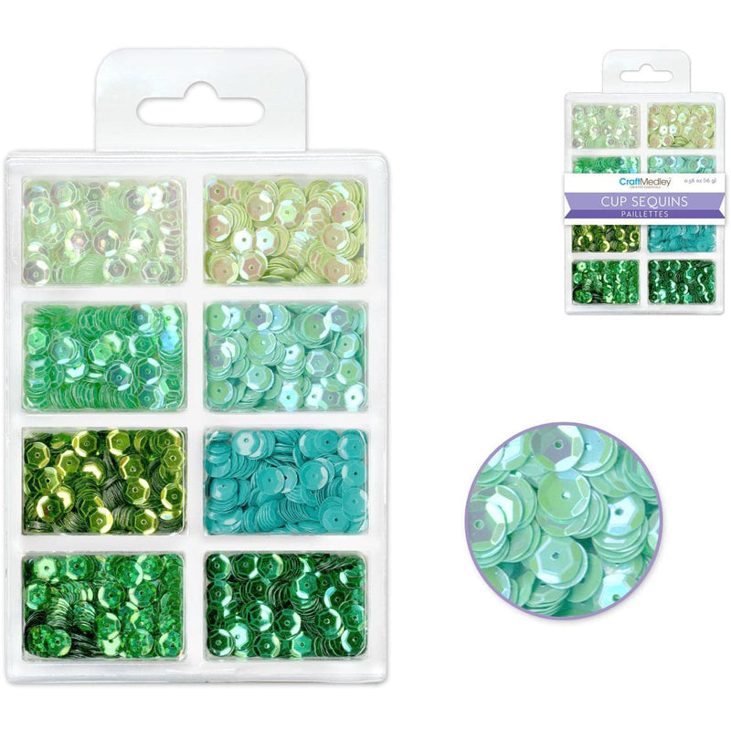 Light Gray Go Green  Cup Sequin 7mm Kit Sequins and Rhinestons