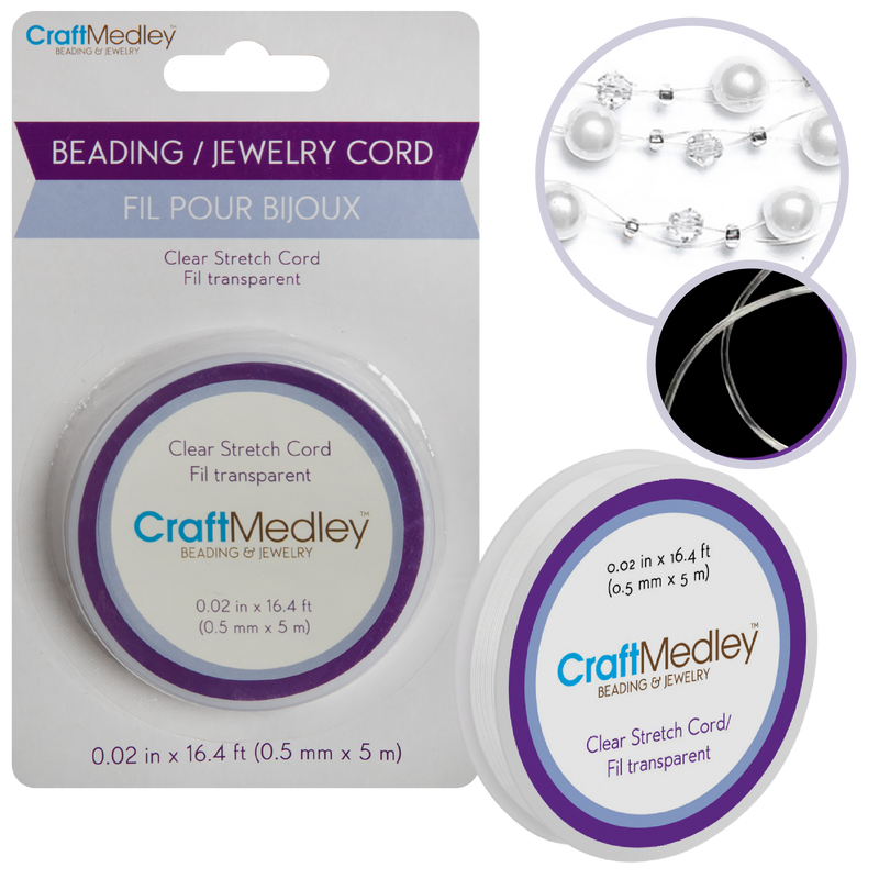 Light Gray MultiCraft Beading Jewellery Cord-Stretch Clear 5m x 0.5mm Jewelry Making