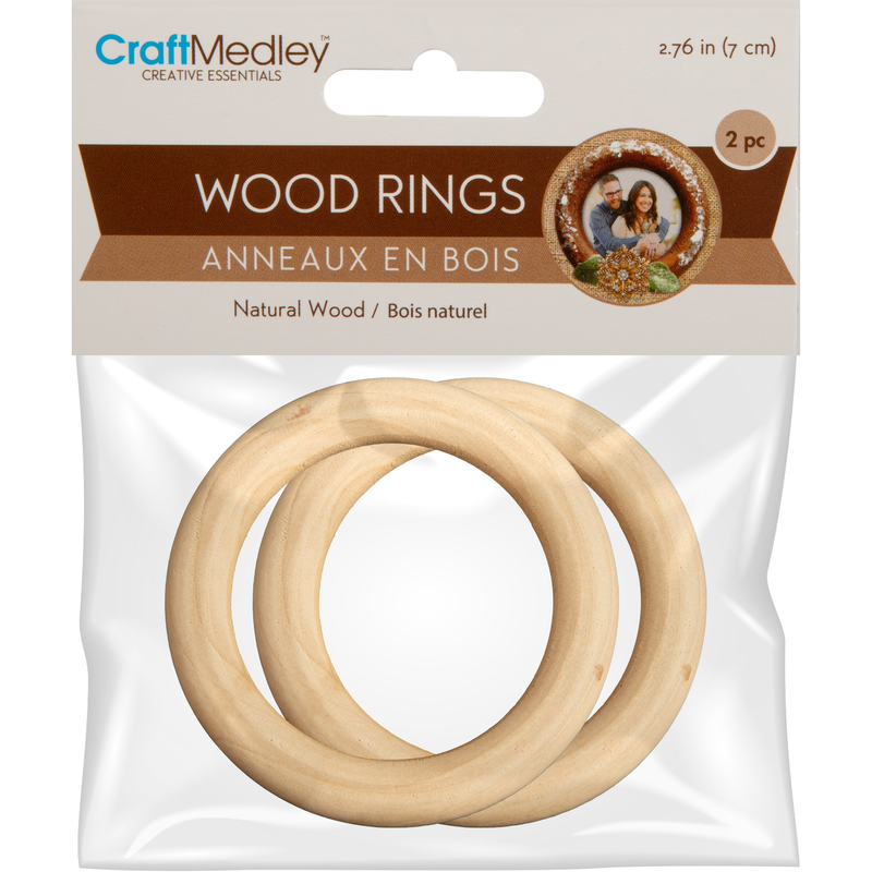 Light Gray MultiCraft Craftwood Rings-Natural 70mm (2 Piece) Woodcraft