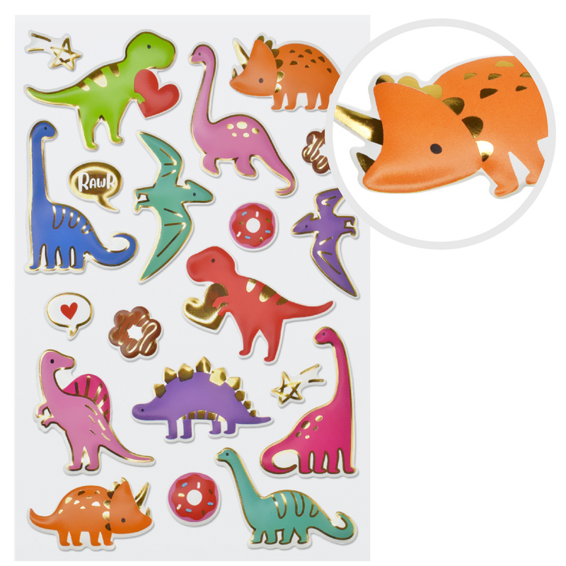 Chocolate MultiCraft Paper Craft Sticker: 3D Puffy Foil-Dino 14x21cm Paper Craft