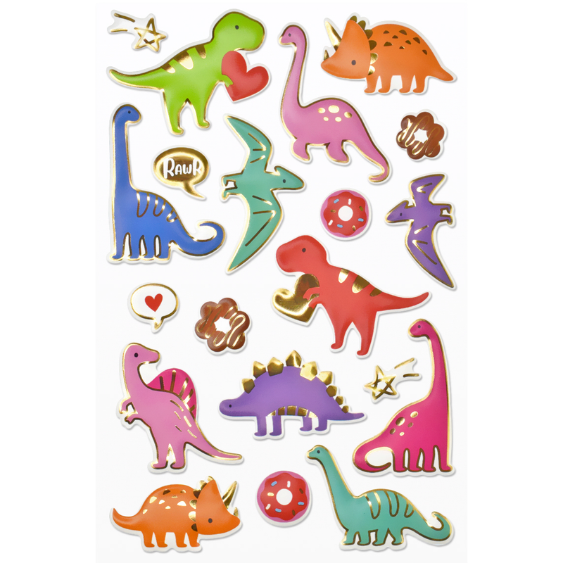 Sienna MultiCraft Paper Craft Sticker: 3D Puffy Foil-Dino 14x21cm Paper Craft