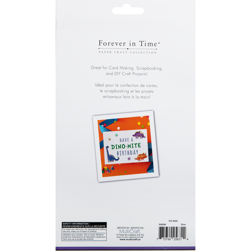 Lavender MultiCraft Paper Craft Sticker: 3D Puffy Foil-Dino 14x21cm Paper Craft