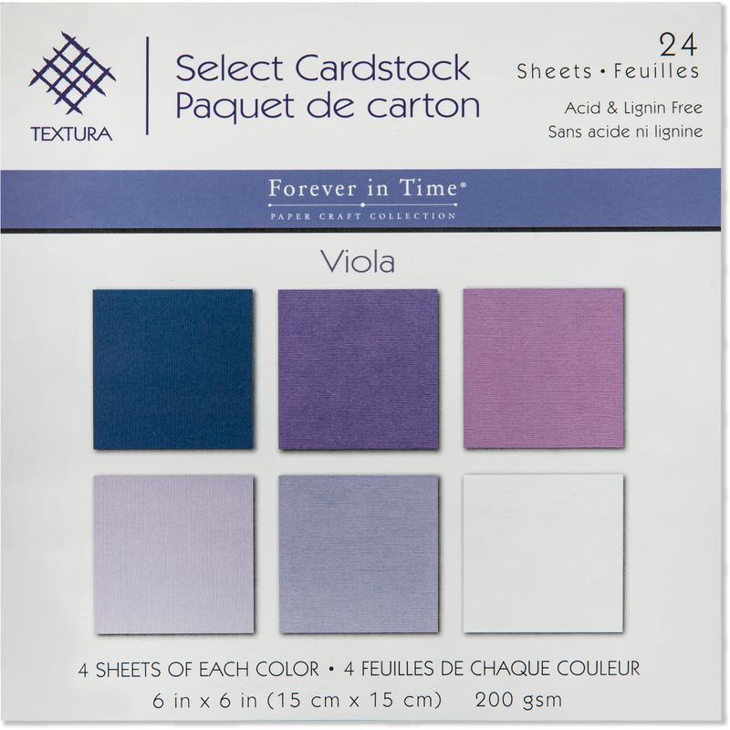 Light Gray MultiCraft Cardstock: Textura Select Packs-Viola Assortment 15.2x15.2cm (24 Pack) Paper Craft