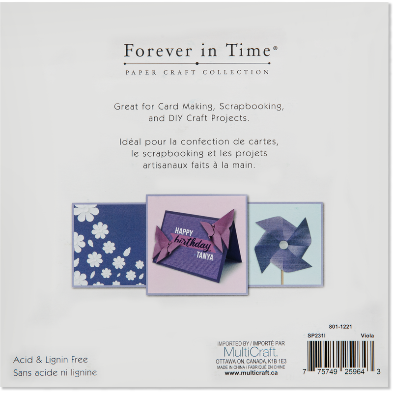 Light Gray MultiCraft Cardstock: Textura Select Packs-Viola Assortment 15.2x15.2cm (24 Pack) Paper Craft