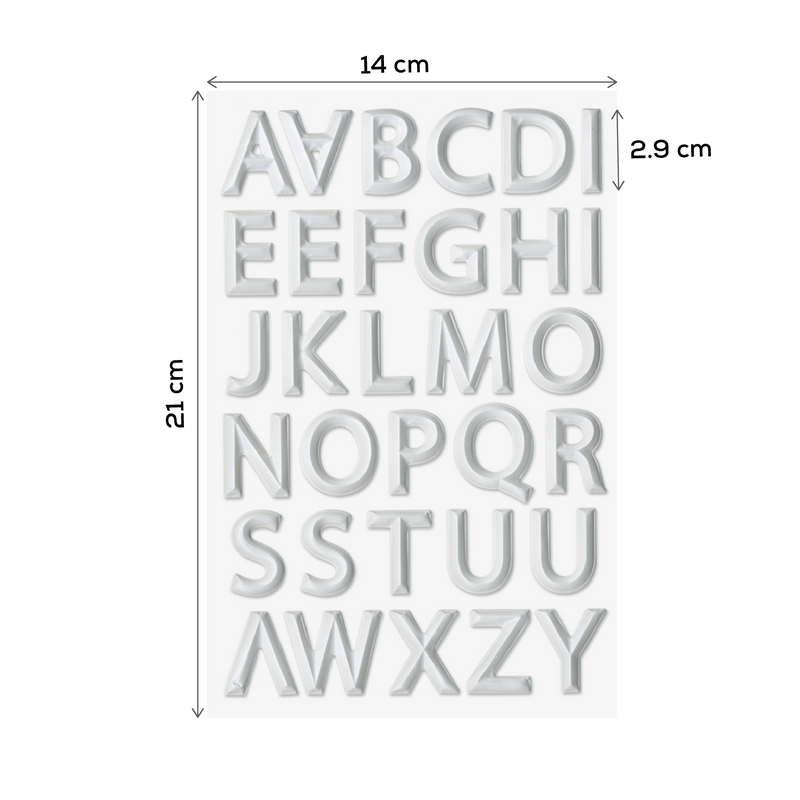 Lavender MultiCraft Paper Craft Sticker: 3D Alpha PVC-White 14.5x24.9cm Paper Craft