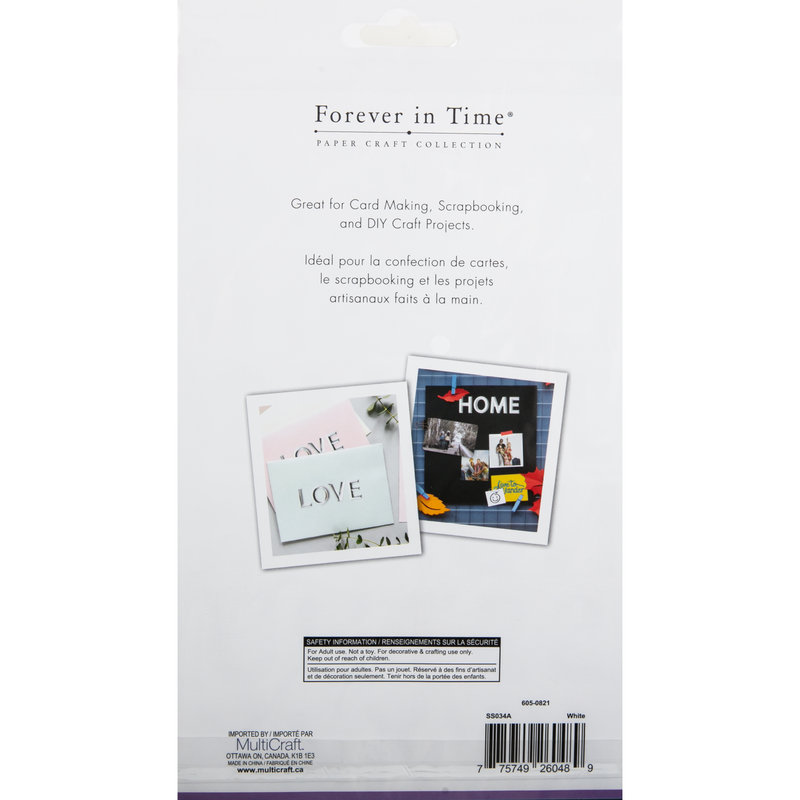 Lavender MultiCraft Paper Craft Sticker: 3D Alpha PVC-White 14.5x24.9cm Paper Craft