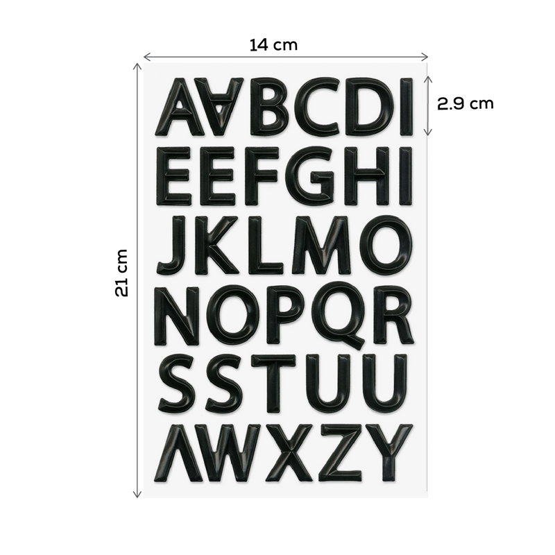 Dark Slate Gray MultiCraft Paper Craft Sticker: 3D Alpha PVC-Black 14.5x24.9cm Paper Craft