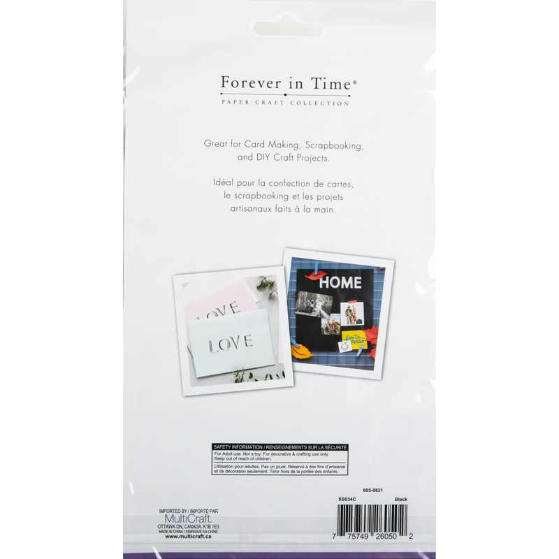 Lavender MultiCraft Paper Craft Sticker: 3D Alpha PVC-Black 14.5x24.9cm Paper Craft