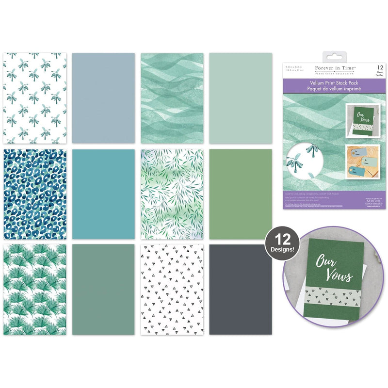 Dark Gray MultiCraft Vellum Foil Print Stack Packs-Abstract Dusk 14.7x20.8cm  (12 Sheets) Paper Craft