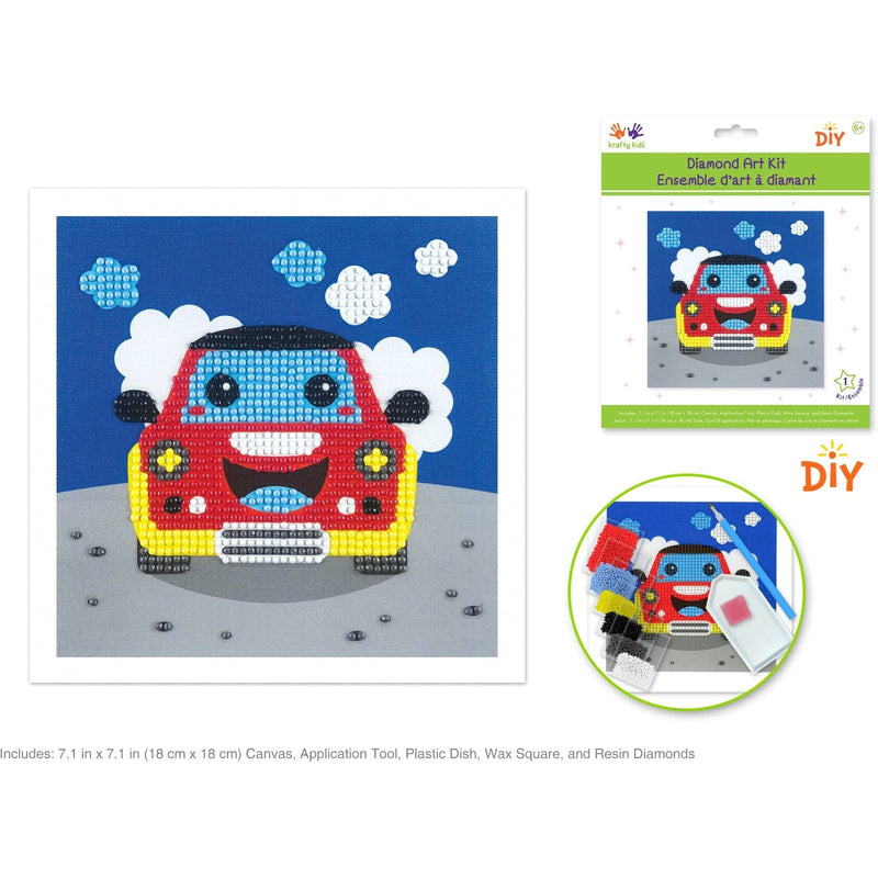 Gray MultiCraft Krafty Kids Kit: DIY Diamond Art Kit-Car Adult Craft Kit