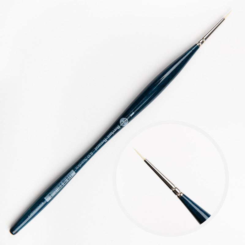 White Smoke Borciani Bonazzi Professional Artist Brush UNICO Series 830 SIZE 1 Off-White Synthetic Short Handle Round Made in Italy Paint Brushes