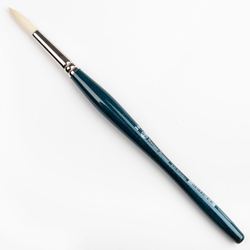 Dark Slate Gray Borciani Bonazzi Professional Artist Brush UNICO Series 830 SIZE 16 Off-White Synthetic Short Handle Round Made in Italy Paint Brushes