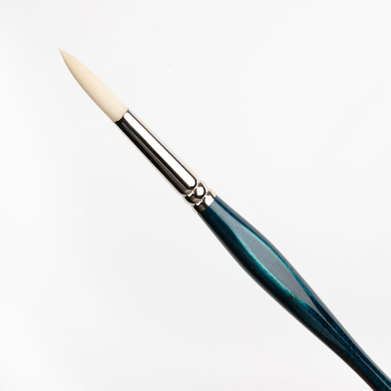 Light Slate Gray Borciani Bonazzi Professional Artist Brush UNICO Series 830 SIZE 16 Off-White Synthetic Short Handle Round Made in Italy Paint Brushes