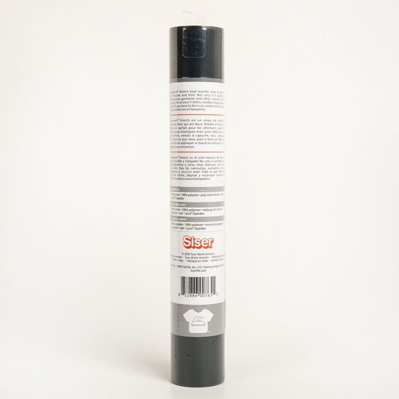 Gray Siser EasyWeed Stretch Heat Transfer Vinyl  30x91cm Roll - Black Vinyl