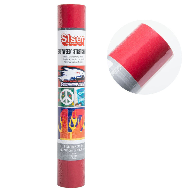 Salmon Siser EasyWeed Stretch Heat Transfer Vinyl 30x91cm Roll - Red Vinyl