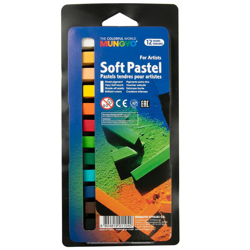 Dark Slate Gray Mungyo Square Pastels Basic Colours Set of 12 Pastels & Charcoal