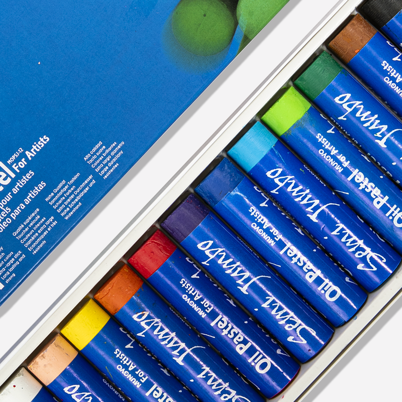 Light Gray Mungyo Semi Jumbo Oil Pastels Set of 12 Pastels & Charcoal