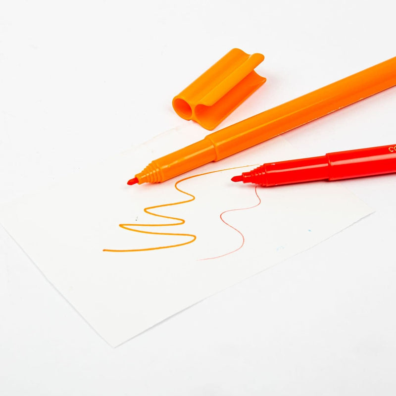 Dark Orange Faber Castell Connector Pens- Set of 12 Kids Markers