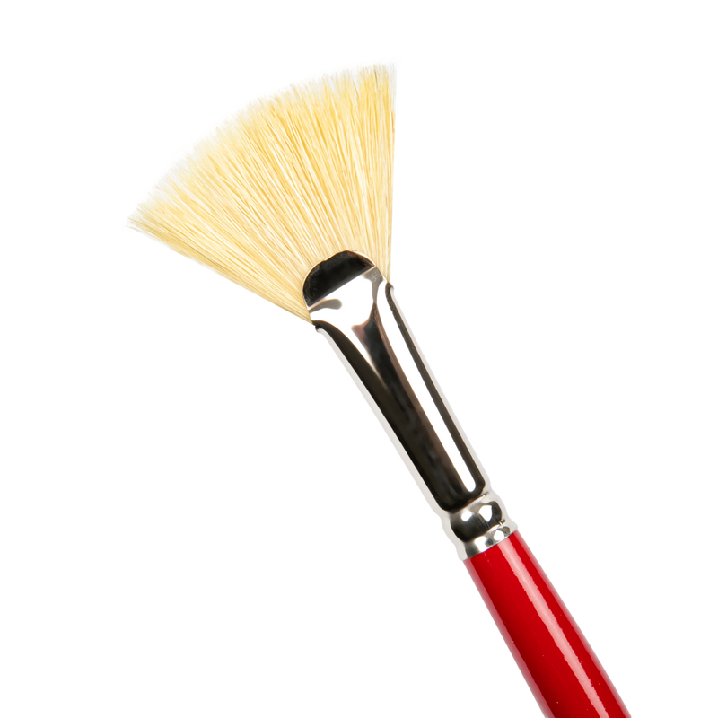 Saddle Brown Art Spectrum Brush Series 1000 Interlocked Hog Bristle - Fan Size - 6 Paint Brushes