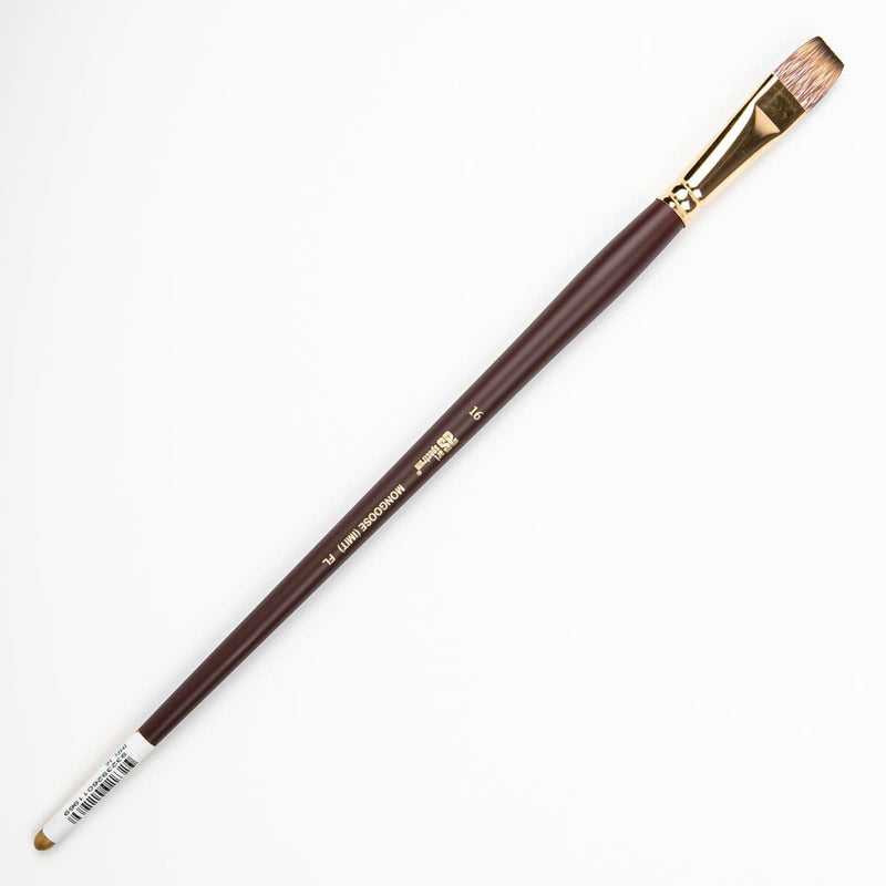 White Smoke Art Spectrum Brush Imitation Mongoose - Flat Size - 16 Paint Brushes