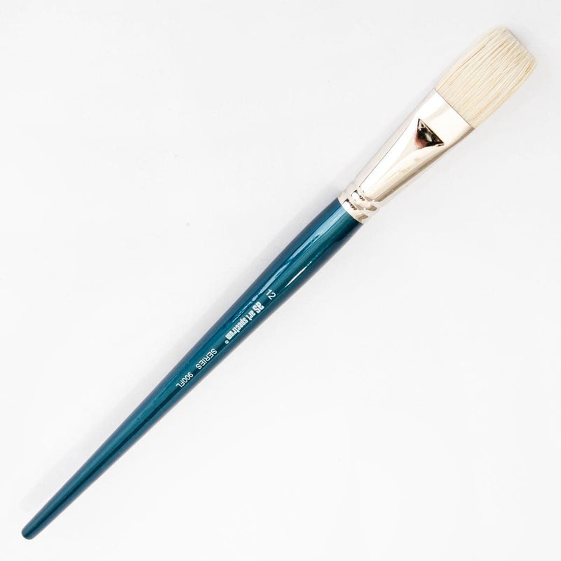 White Smoke Art Spectrum Brush Series 900 Interlocked Hog Bristle - Flat Size - 12 Paint Brushes